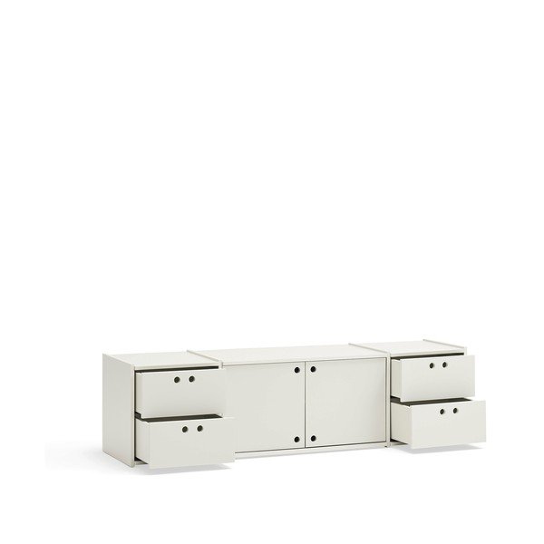 Krémovobiely TV stolík 157x42x40 cm Wally – Teulat-image-3