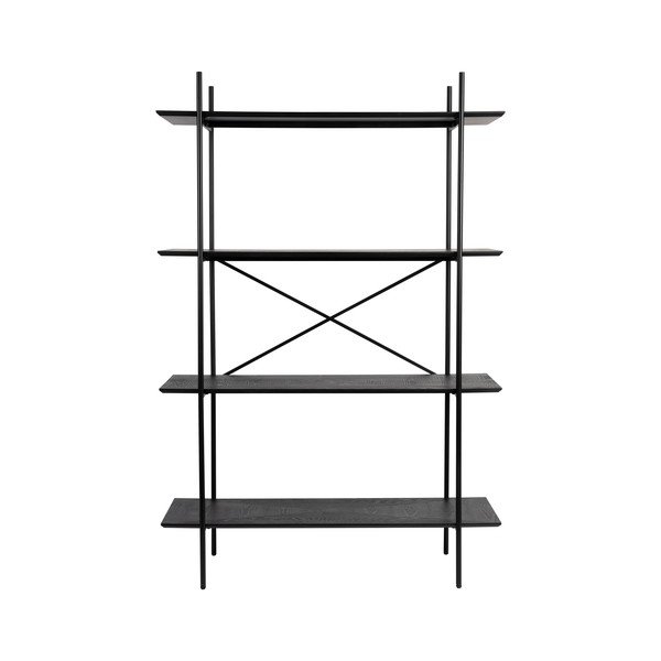 Čierny kovový regál 120x180x40 cm Marcio – White Label