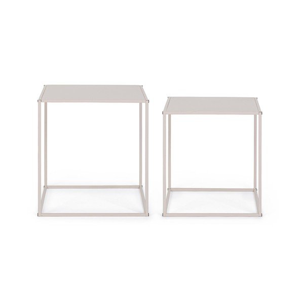 Béžové kovové konferenčné stolíky v súprave 2 ks 38x38 cm Alrik – Yes Everyday-image-3