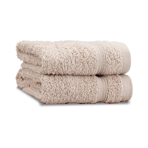 Béžové froté bavlnené uteráky v súprave 2 ks 30x30 cm Zero Twist – Catherine Lansfield