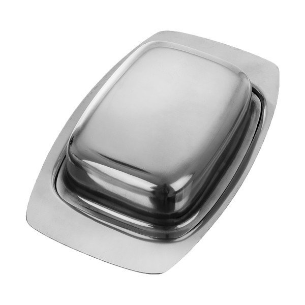 Nádobka na maslo z nehrdzavejúcej ocele v striebornej farbe – Orion-image-2