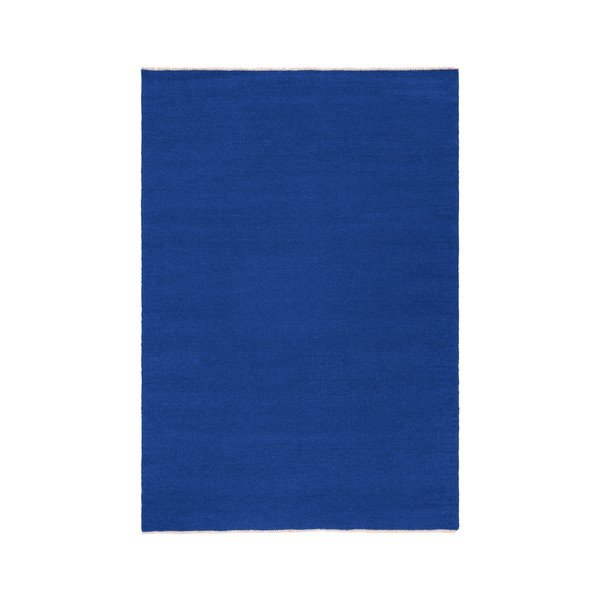 Modrý ručne tkaný behúň s prímesou vlny 70x200 cm Row – Jotex