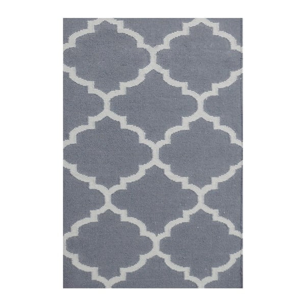 Vlnený koberec Elizabeth Grey, 90x60 cm