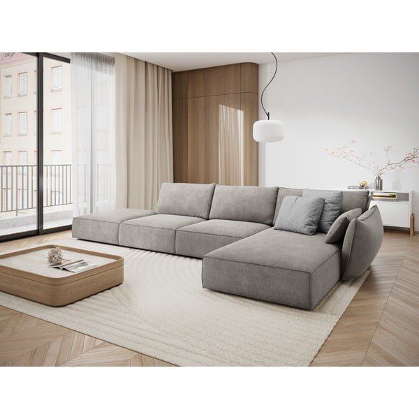 Svetlosivá rohová pohovka (pravý roh) Vanda - Mazzini Sofas-image-1