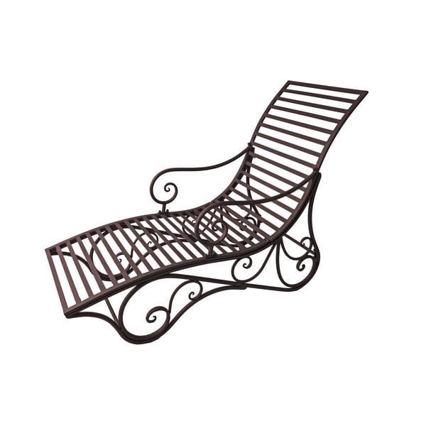 Tmavohnedé kovové záhradné ležadlo Kuwa – Garden Pleasure