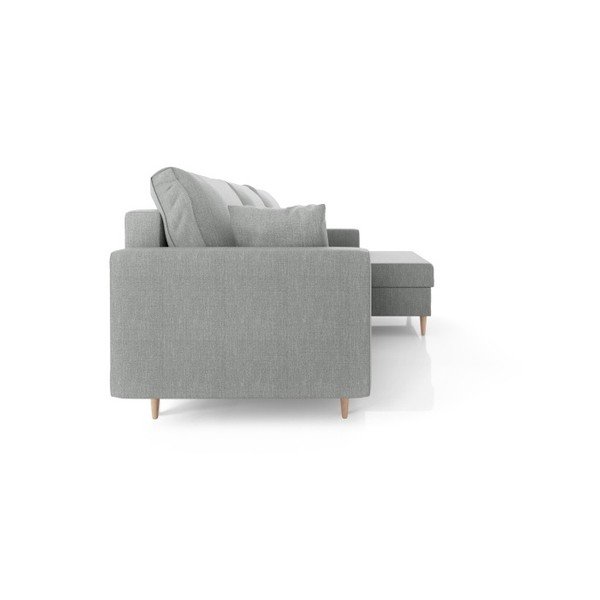 Sivá rozkladacia pohovka s úložným priestorom Mazzini Sofas Aubrieta, pravý roh-image-4