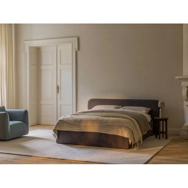 Čierna čalúnená dvojlôžková posteľ s úložným priestorom s roštom 160x200 cm Elizabeth – Micadoni-image-1