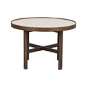 Tmavohnedý okrúhly konferenčný stolík s keramickou doskou 60x60 cm Marsden – Rowico
