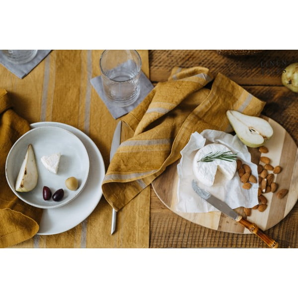 Ľanové obrúsky v súprave 2 ks Amber Bronze Stripes – Linen Tales-image-1