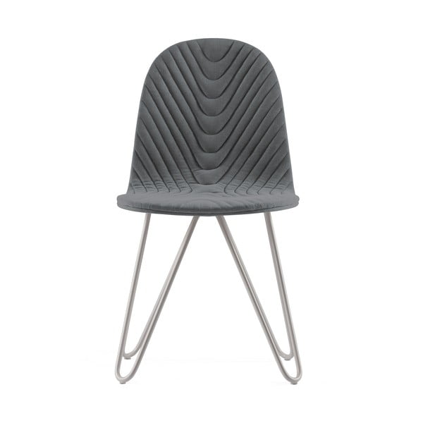 Tmavosivá stolička s kovovými nohami IKER Mannequin X Wave