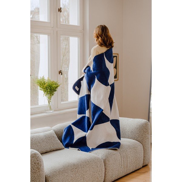 Modrá/krémovobiela deka 150x200 cm Tul – noo.ma-image-1