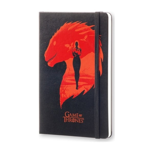 Veľký čierno-červený zápisník Moleskine Game Of Thrones, bez linajok
