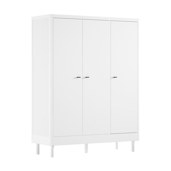 Biela detská šatníková skriňa z bukového dreva 146x190x55 cm Forrest – Vipack