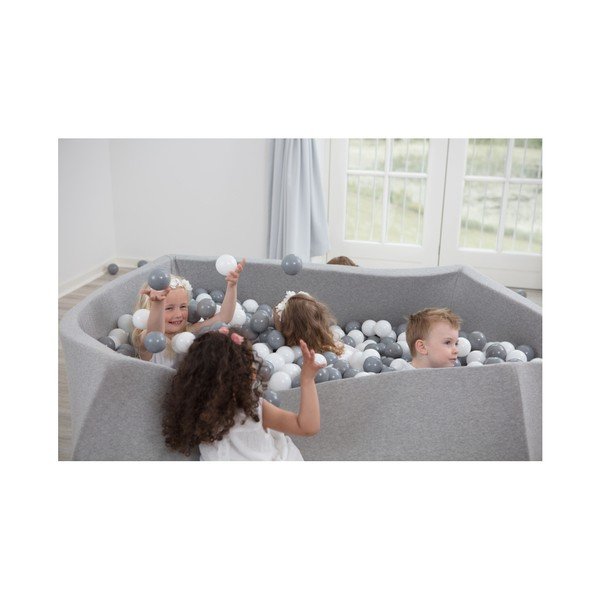 Svetlosivý hranatý detský bazénik s 500 loptičkami Misioo, 110 x 50 cm-image-2