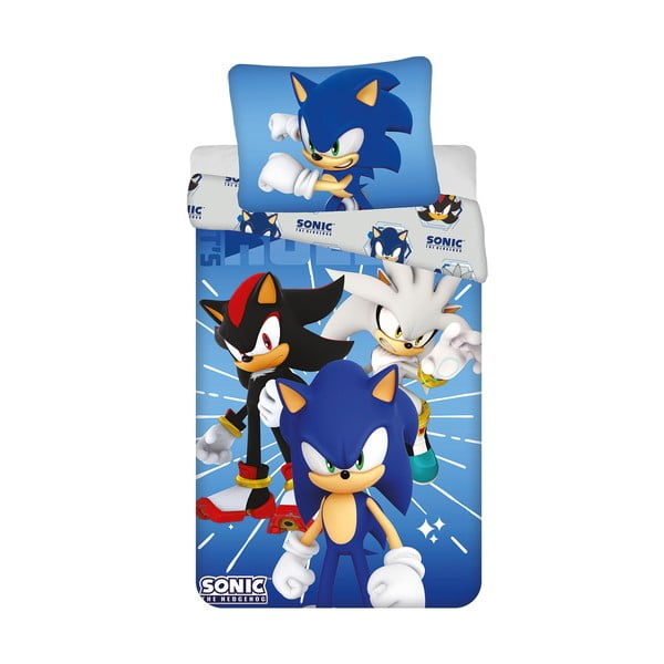 Modrá detská obliečka na jednolôžko z mikrovlákna 140x200 cm Sonic – Jerry Fabrics