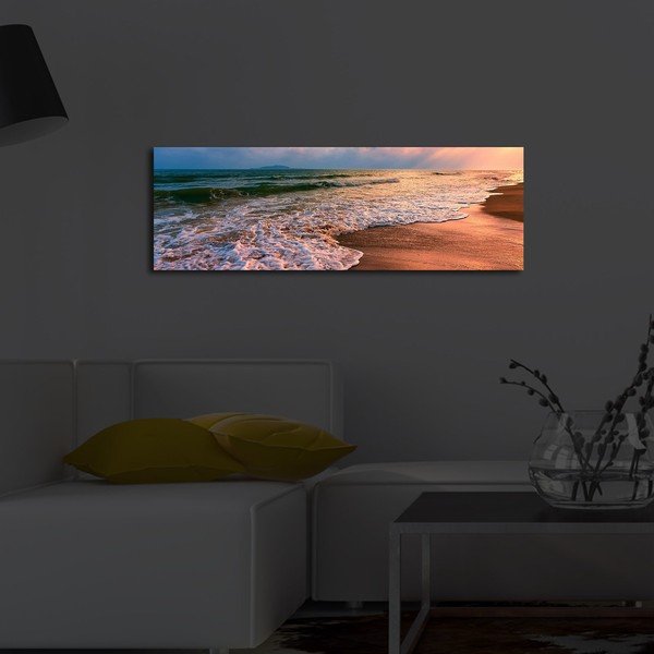 Podsvietený obraz Wallity Beach, 90 × 30 cm-image-1