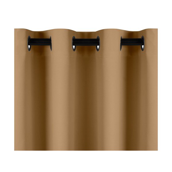 Horčicovohnedý tieniaci záves AmeliaHome Eyelets Mustard, 140 × 245 cm-image-1