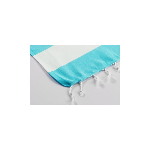 Hammam osuška Myra Turquoise White, 100x180 cm-image-1