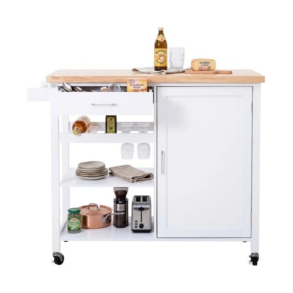 Servírovací stolík na kolieskach z kaučukového dreva 48x105 cm Frankfurt – Premier Housewares-image-4