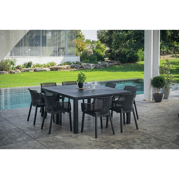 Tmavosivá plastová záhradná stolička Elisa – Keter-image-4