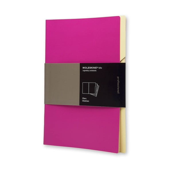 Sada 3 ks zložiek Moleskine Folio Filer Hot Pink, A4
