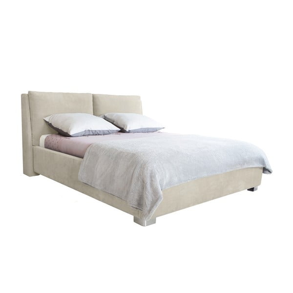 Béžová dvojlôžková posteľ Mazzini Beds Vicky, 140 × 200 cm