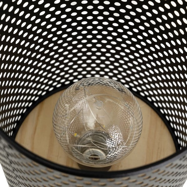 Čierna stolová lampa s kovovým tienidlom (výška 20 cm) – Casa Selección-image-2