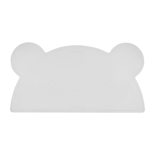 Svetlosivé silikónové prestieranie Kindsgut Bear, 48 x 25 cm