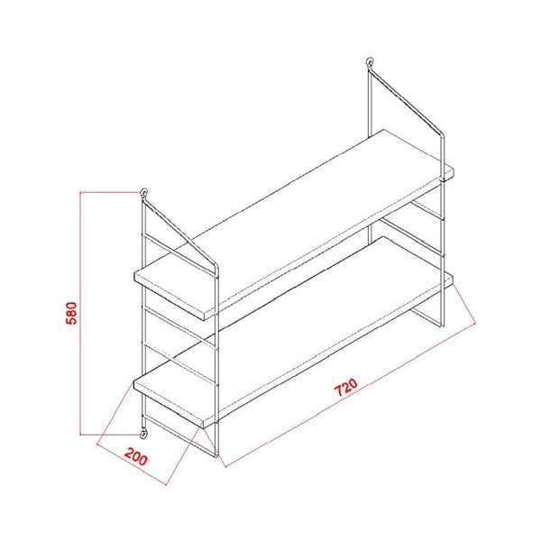 Biela nástenná polica Garetto Armoni-image-2