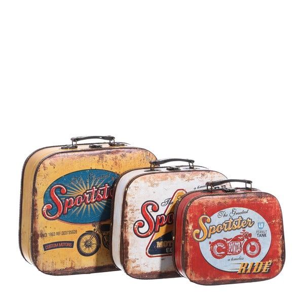 Sada 3 oválnych kufríkov Ixia Vintage Sportster