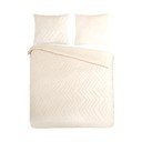 Krémové predĺžené obliečky na dvojlôžko z mikrovlákna 200x220 cm Pure Zigzag – Good Morning