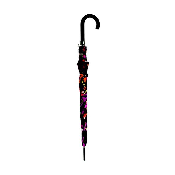 Čierny dáždnik s farebnými detailmi Flower, ⌀ 116 cm-image-1