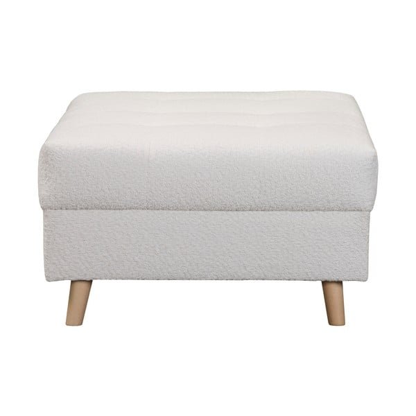 Biely taburet z textílie buklé Ariella – Ropez-image-3