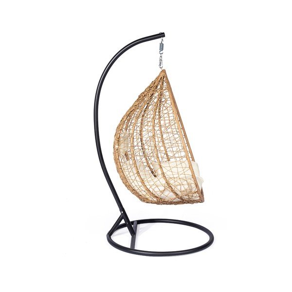 Závesné kreslo z umelého ratanu v prírodnej farbe Bonami Selection Noela-image-3