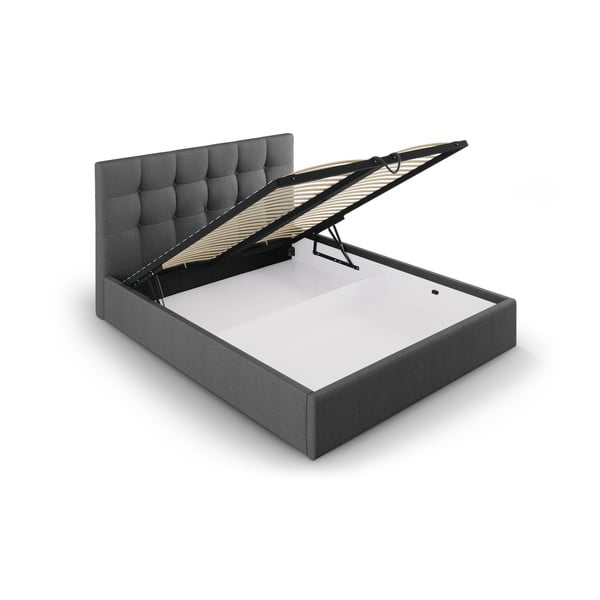 Tmavosivá dvojlôžková posteľ Mazzini Beds Nerin, 180 x 200 cm-image-3