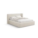 Krémovobiela čalúnená dvojlôžková posteľ s úložným priestorom s roštom 180x200 cm Jason – Windsor & Co Sofas