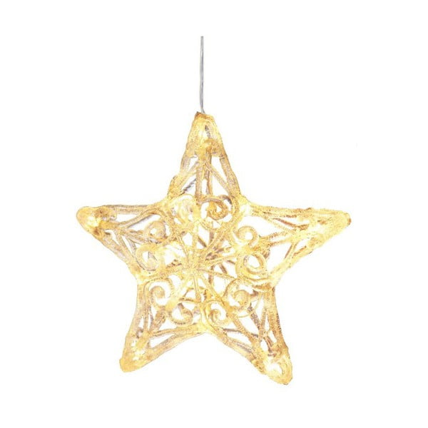 Závesná svietiaca hviezda Best Season Crystal Snowflake, 25 cm