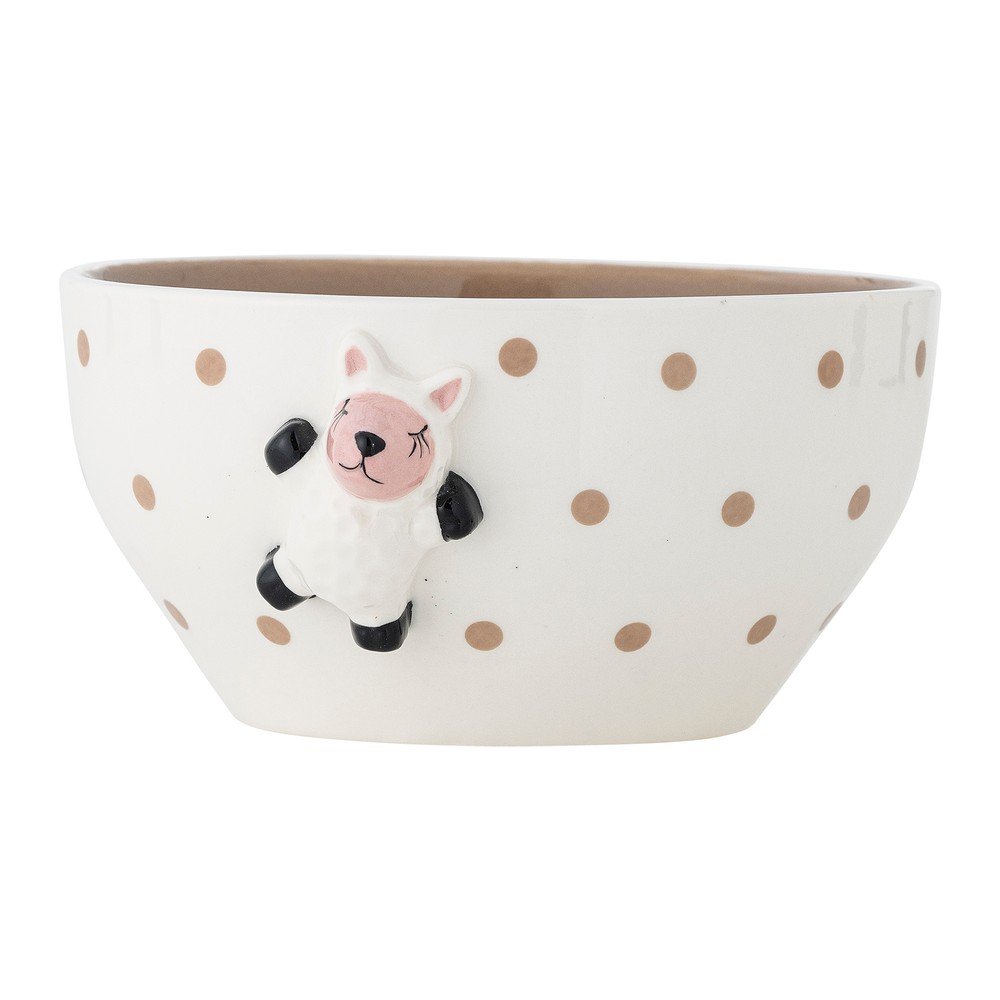 Biela/hnedá kameninová detská miska ø 14 cm Dolly – Bloomingville Mini