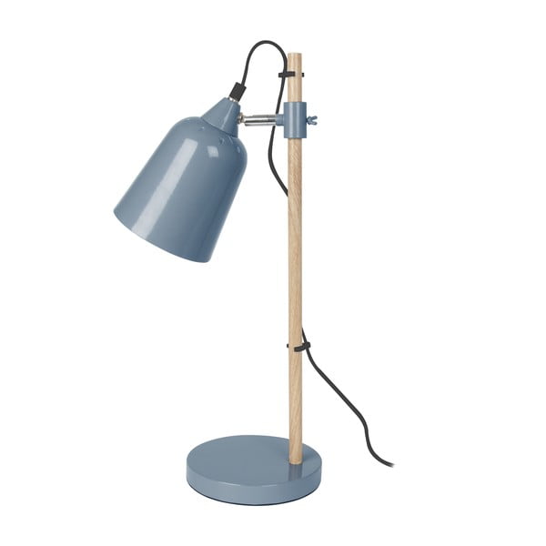 Modrá stolová lampa Leitmotiv Wood