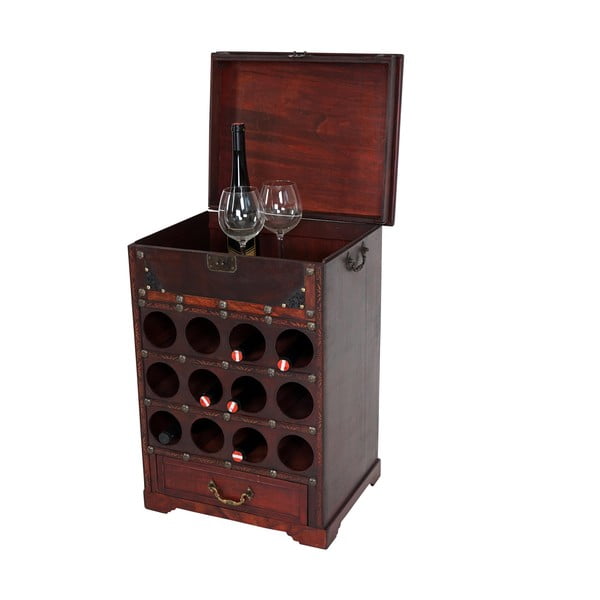 Hnedý stojan na 12 fliaš vína Mendler Shabby Colonial 69 cm