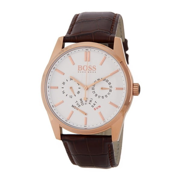 Pánske hodinky s koženým remienkom Hugo Boss Adriel