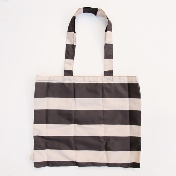 Čierno-biela skladacia taška Caroline Gardner Super Stripe Foldway