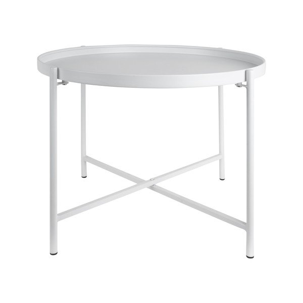 Biely kovový okrúhly konferenčný stolík ø 50 cm Meseta  – Leitmotiv-image-4