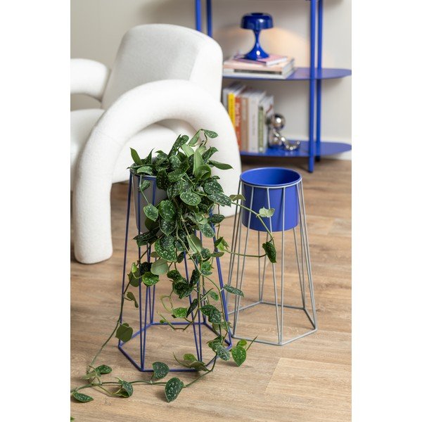 Modrá kovová stolová lampa (výška  20 cm) Moda Retro – Leitmotiv-image-3