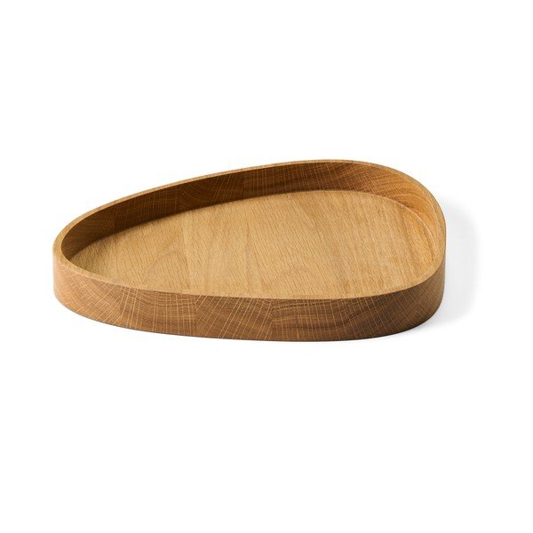 Dekoratívny drevený úložný box v prírodnej farbe 26x23x3 cm Curve L – LIND DNA