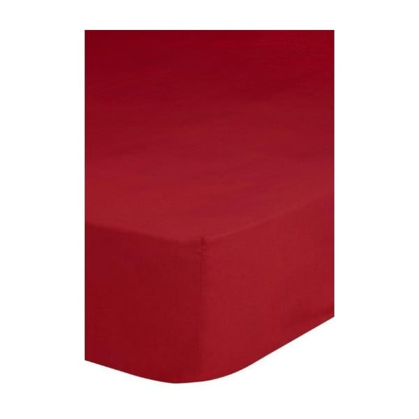Červená elastická plachta na jednolôžko Emotion, 90 × 200 cm