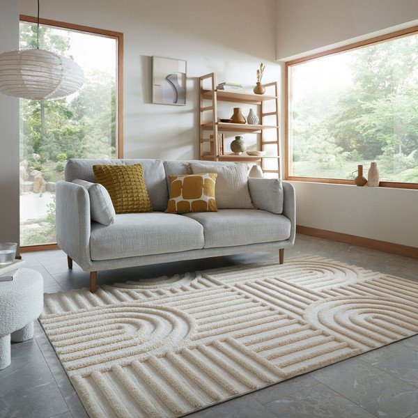 Krémovobiely koberec 133x190 cm Elara – Flair Rugs-image-1