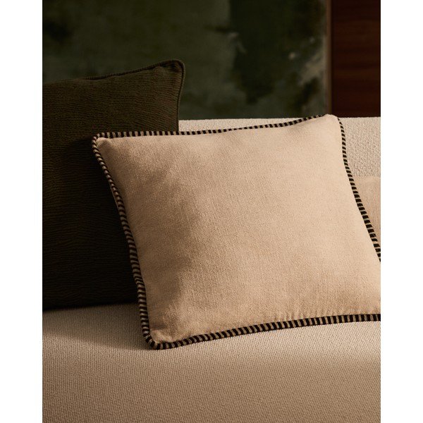 Obliečka na vankúš s prímesou ľanu 45x45 cm Ardit – Kave Home-image-1