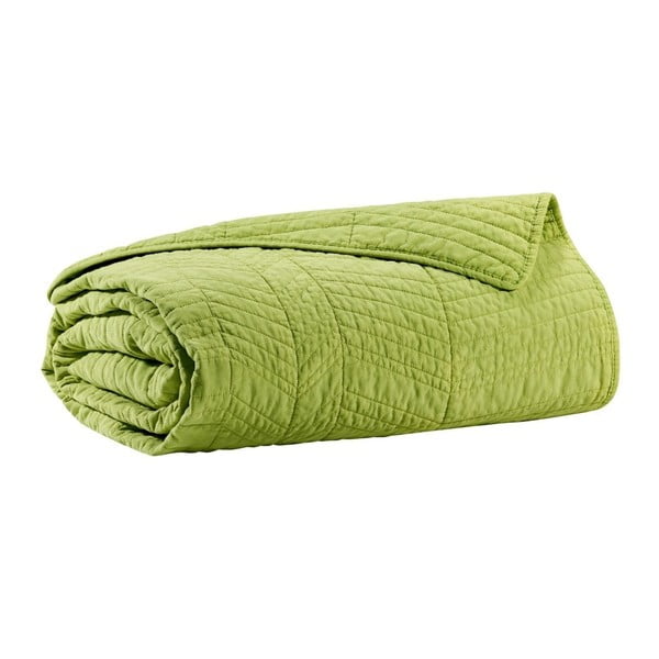 Zelený prošívaný pléd na posteľ Winkler