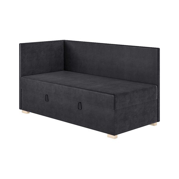 Tmavomodrá rohová detská posteľ s úložným priestorom s matracom 90x200 cm Flexi – Ghado-image-4